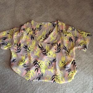 Silk palm leaf blouse